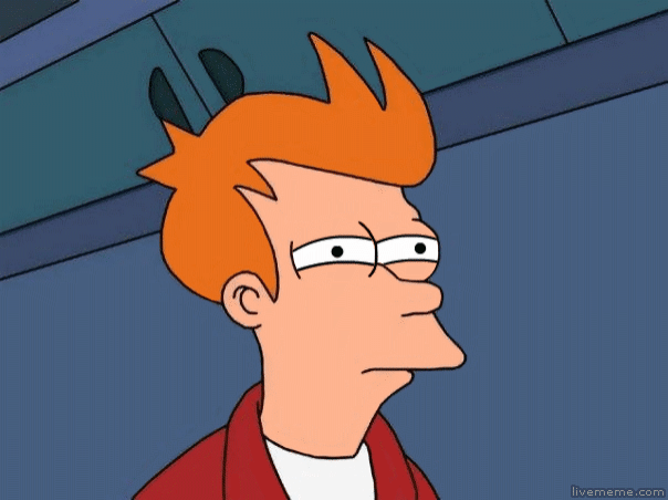 Suspicious | Fry GIF